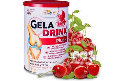 GELADRINK Plus Višeň - Supportive joint nutrition with сherry flavour, 340 g